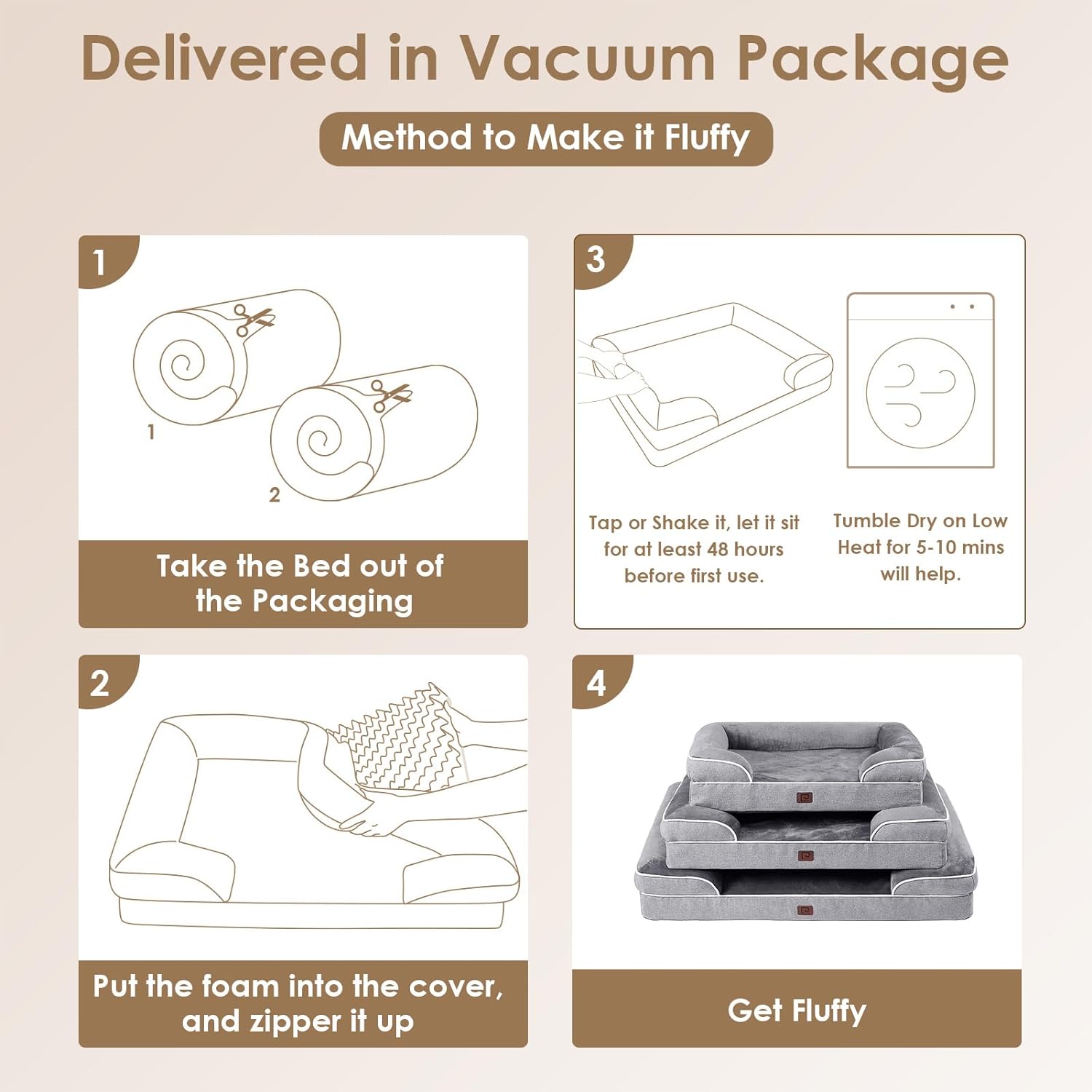 Luxury Orthopedic Dog Bed with Bolster – Memory Foam Comfort for Large and Medium Dogs, Washable Cover, Anti-Slip Bottom